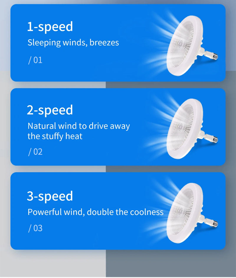 Ventiladores de teto com controle remoto e luz LED.