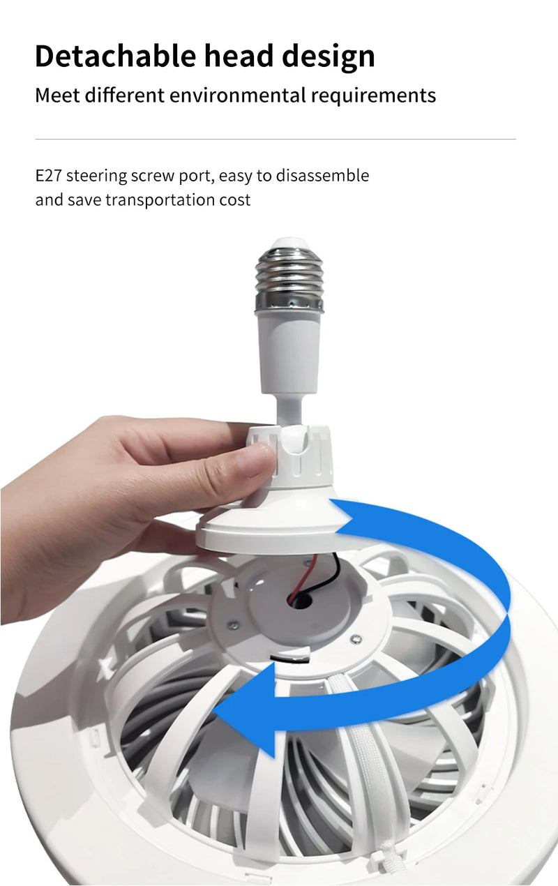 Ventiladores de teto com controle remoto e luz LED.