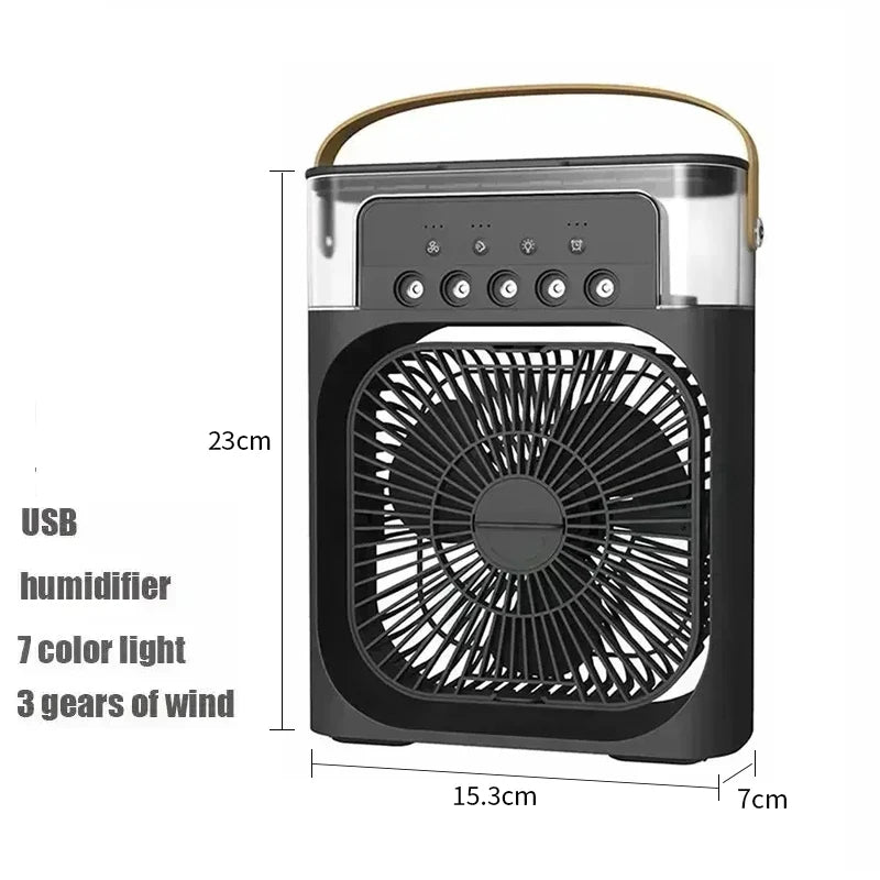 3 em 1 Novo Ventilador Ar Condicionador Refrigerador de Ar LED Luz Noturna Umidificador Portátil